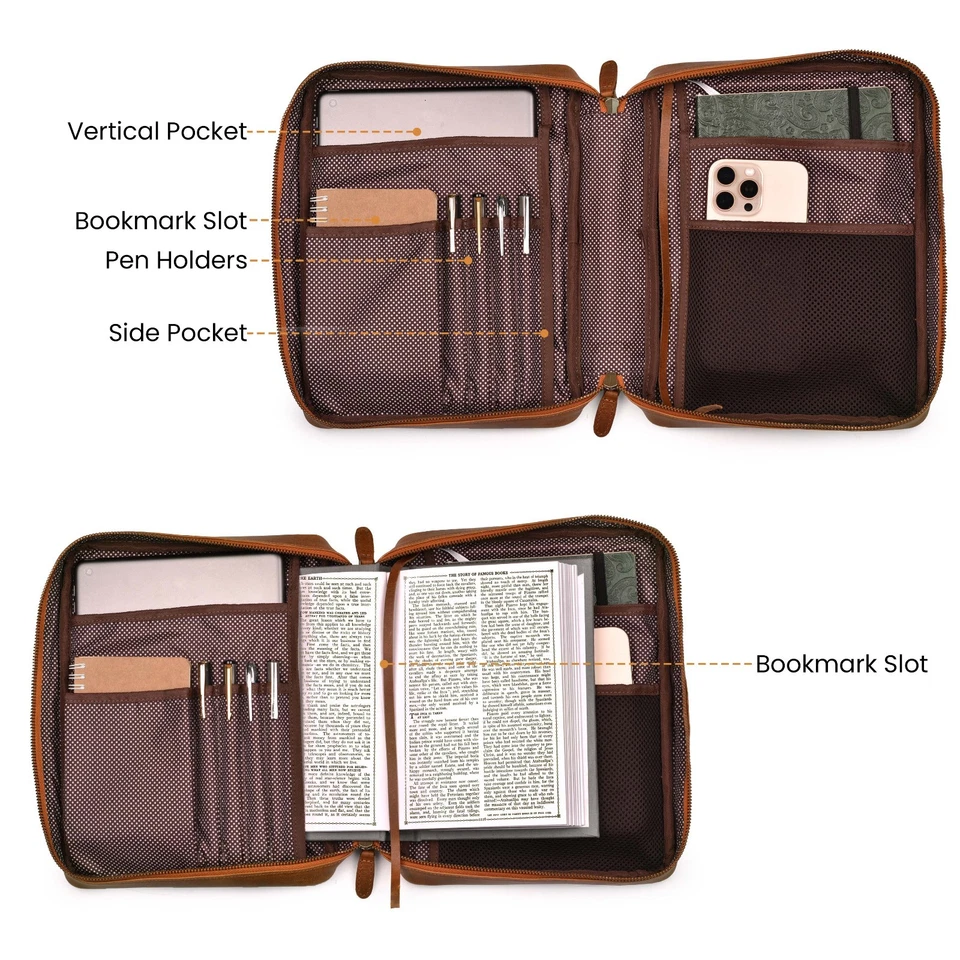 Handmade Vintage Genuine Leather Bible Cover for Men & Women - image 3 of 4