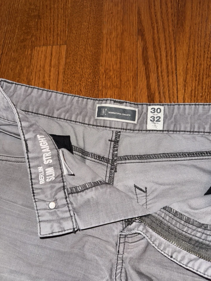 Мужские вельветовые брюки INTERNATIONAL CONCEPT Berlin размер 30x32 узкие серые - Изображение 2 из 3