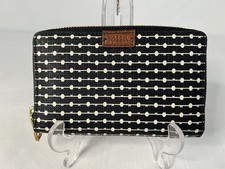 Fossil Black  White Dots Keys Geometric RFID Smartphone Zip Around Wallet