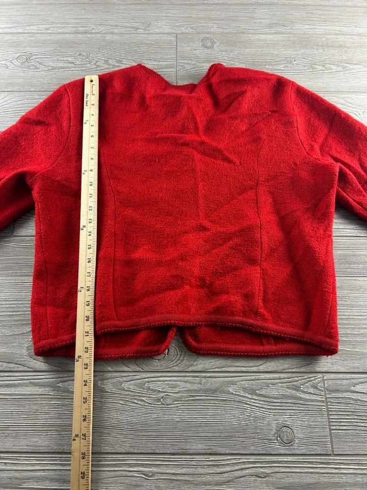Vintage Tally Ho Women's Sweater 100% Wool Red Button Front Cardigan M Blazer - Image 4 of 4