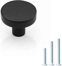 15 Pack Black round Cabinet Knobs Durable Zinc Alloy Hardware with Stylish Desig