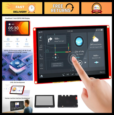7'' HMI Touch Screen Display 800x480 RGB TFT LCD, Acrylic Case, ESP32 Compatible,