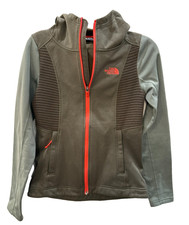 The North Face Fleece Lined Full Zip Hoodie Olive Sage Green Size XS