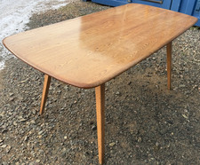 Ercol Plank Dining Table Light Elm Beech Model 382 Vintage Retro FREE DELIVERY🚚