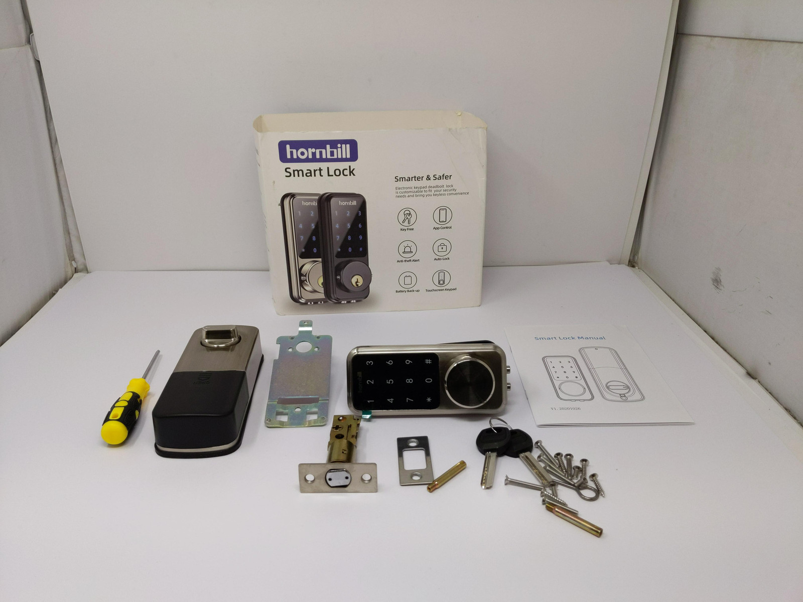 Keyless Smart Deadbolt Lock with Digital Keypad - Hornbill Front Door Security-image