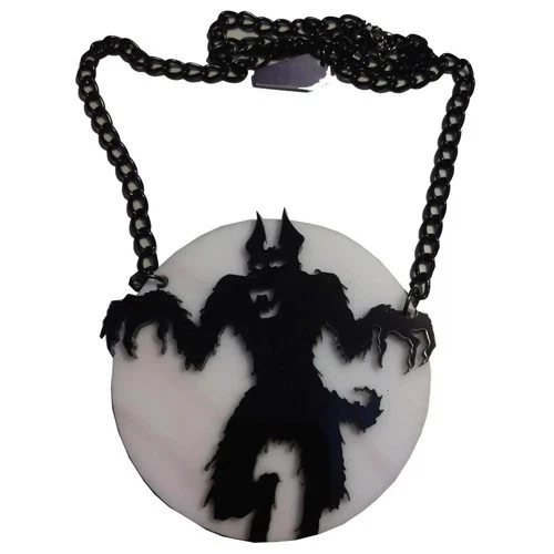 Kreepsville 666 Howling At The Moon Acrylic Necklace Werewolf Halloween Goth NWT - product listing photo