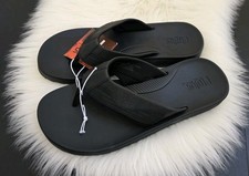 Flojos Men's Flip Flops Memory Foam Sandal Water Resistant Black New Size 11