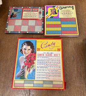 Lot of 3 Punch Board Trade Stimulator Games Unpunched Pin-Up Girls