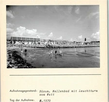 10127251 - 2242 Buesum Wave Pool with Lighthouse by Watt Photo Mounted on