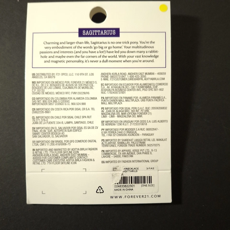 Collar SAGITARIO Signo Estelar Constelación Zodiaco Astrología Horóscopo Joyería Foto 2 de 2
