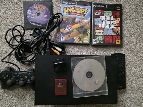 Sony PlayStation 2 PS2 Fat Console Bundle SCPH-30001 R 13 Games Remote ...