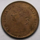 Great Britain 1887 Farthing, Nice Grade But Cleaned (C202)