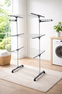 4 Ebenen Faltbar Wäscheständer Gestell Indoor Outdoor Trockner Wäsche Trocken Stange Aufhänger