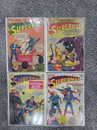 Silver Age Superman Comic Book Lot Of 4 Vintage Comics