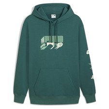 PUMA Classics Brand Love Pullover Hoodie Mens Green Casual Outerwear 62957822