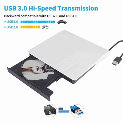 USB 3.0 Externes optisches Laufwerk DVD/CD/VCD  Brenner Recorder Schlank Trag