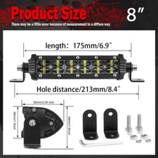 Roof 8/14/22/32/42/52'' LED Light Bar Flood Spot  Driving For Jeep Truck SUV 4WD