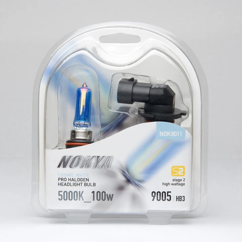 Nokya 5000K Branco 9005 HB3 Nok8011 100W Duas Lâmpadas Farol Alto Feixe Alto Watt - Imagem 2 de 4