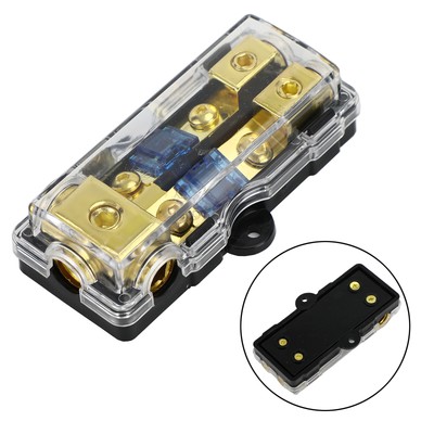 2 Way Mini ANL Blade Fuse Block Holder  Copper 0/2/4 Gauge to 4/6/8 Gauge 60 Amp