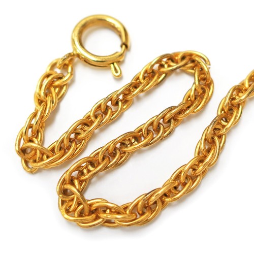CHANEL Gold Plated CC Logos Charm Vintage Chain Necklace Pendant #798c Rise-on - Picture 6 of 7