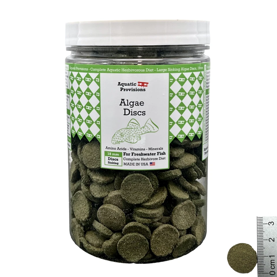 Obleas de disco de algas vegetales espirulina hundida de 18 mm herbívoro pleco alimento para peces 1 lb Foto 2 de 4