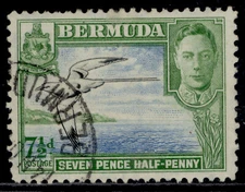 BERMUDA GVI SG114c, 7½d black, blue & yellow-green, FINE USED.