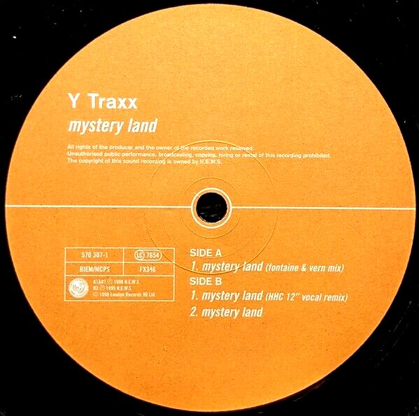 Y TRAXX - MYSTERY LAND - 12” VINYL RECORD - KEVIN & PERRY IBIZA