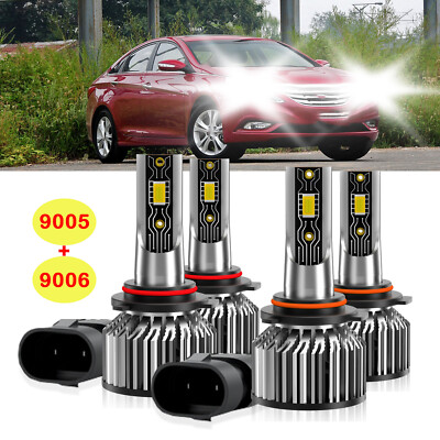 For Hyundai Sonata 1995-1998 Combo LED Headlight Bulb High Low Beam Super Bright