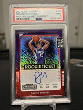 2021 Panini Contenders Davion Mitchell Red Shimmer RC Auto /5  PSA 9