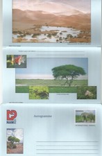 NAMIBIE : Aérogrammes "Frais de port payés".  Éléphant (dos : fleurs) / 1997 / MNH