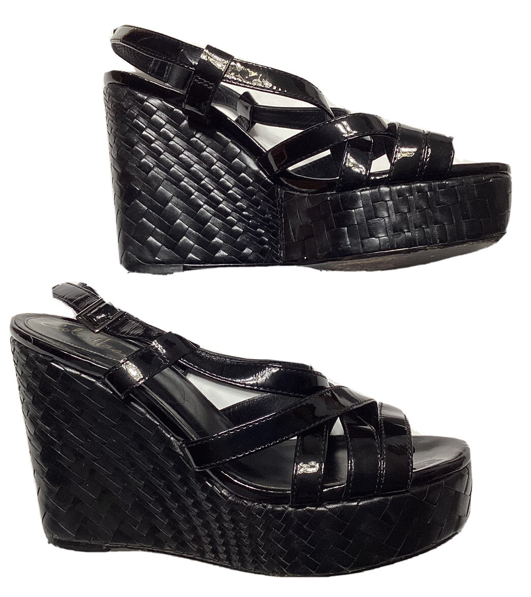 SAINT LAURENT *Sandali Cole Haan taglia 8 5 B zeppa pelle verniciata usati in ottime condizioni