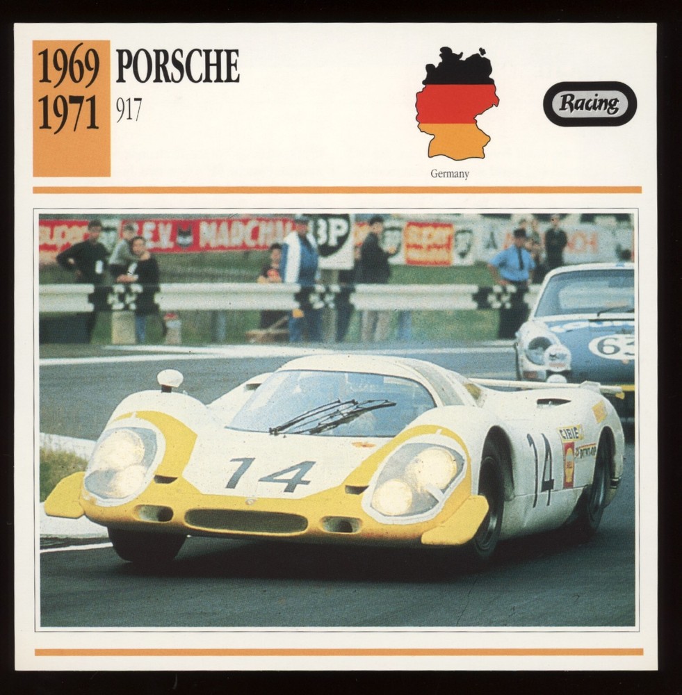 1969 - 1971  Porsche  917  Racing  Classic Cars Card