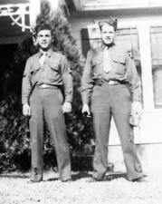 ORIGINAL VINTAGE PHOTO: Military Men Male Uniform House Housing 40's 40s WW2