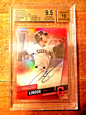 2019 Topps Finest Francisco Lindor Red Refractor Auto /5 BGS 9.5/10 TGM+CLR MTCH