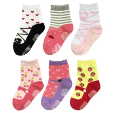 Wrapables Juicy Fruits Mary Jane Non-Skid Socks (Set of 6), Set 1