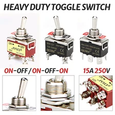 Waterproof Heavy Duty Toggle Switch ON-OFF-ON 2Pin - 6Pin Car Boat 15A 250V
