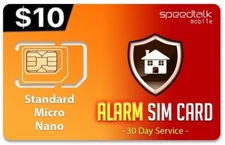 SpeedTalk Alarm SIM Card - 4G GSM Home Business Security System No Contract 1 mo