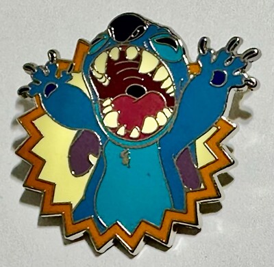 STITCH Starburst with Arms Up 2010 Disney Hip Starter Lanyard Pin #80545