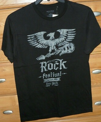 SONOMA MEN'S GRAPHIC T-SHIRT SIZE S BLACK EAGLE ROCK FESTIVAL NEW YORK NWT