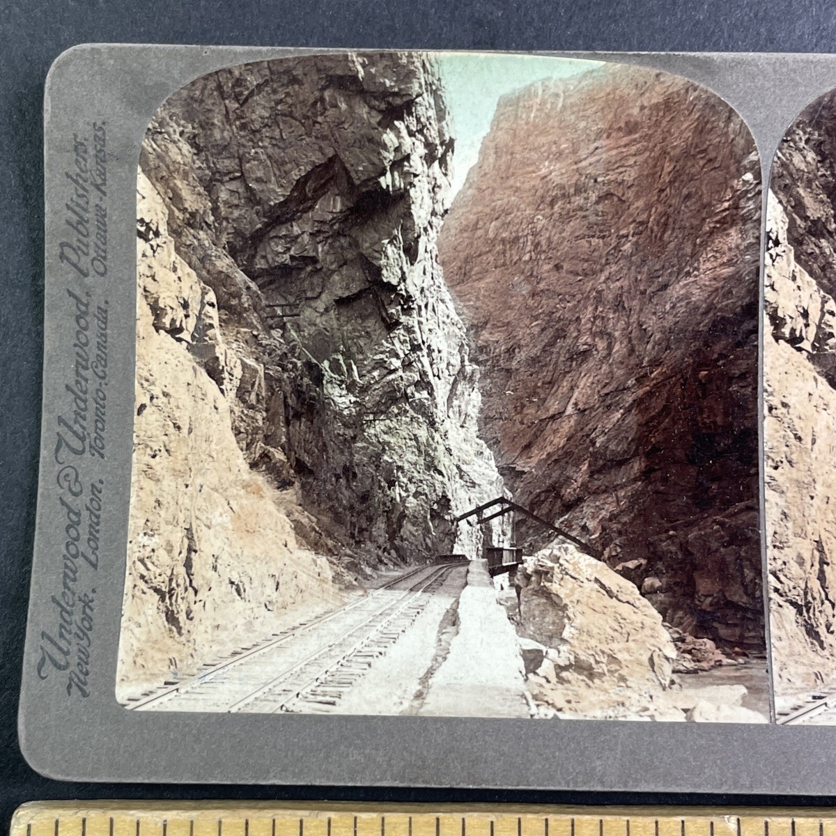 Royal Gorge of the Arkansas Railroad Stereoview Colorado