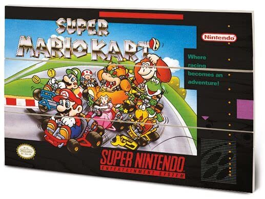 Wood Poster SUPER NINTENDO - Wood Print 20x29.5 - Super Mario NUOVO