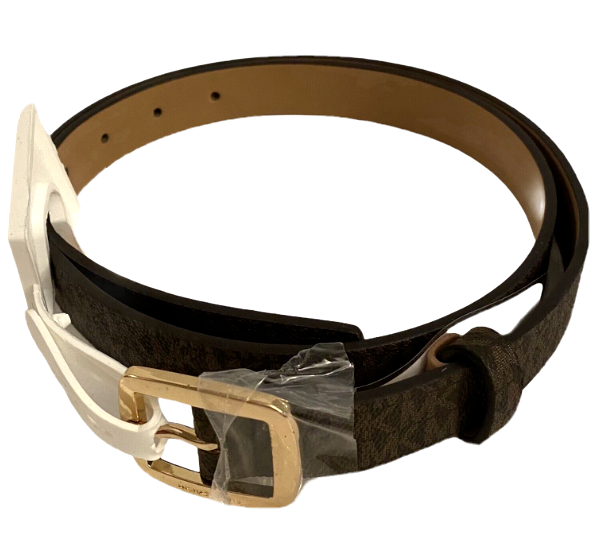 Michael Kors Women\'s MK Signature Logo Belt Small Medium Gold Buckle Classic New s-l400.jpg main image 4