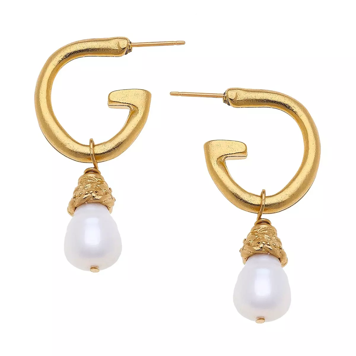 Susan Shaw Gold Hoop with Pearl eBay