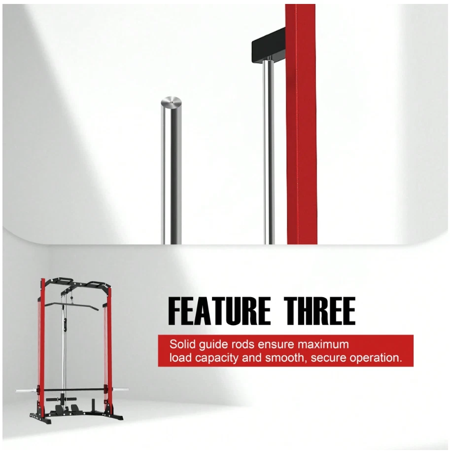 Compact Smith Machine Home Gym - 800lb Barbell Sleeve, Space-Saving Power Cage - Image 4 of 4