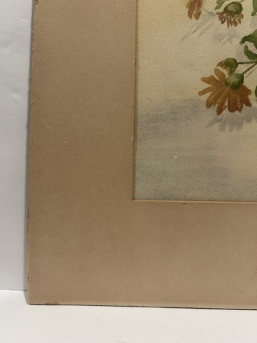 Vintage Daisy Flowers Floral 1947 Original Watercolor Painting Signed - Picture 4 of 13