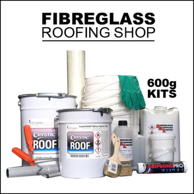 GFK Fiberglas Flachdach Bausatz 600g - 2,5 qm. Inklusive aller Werkzeuge