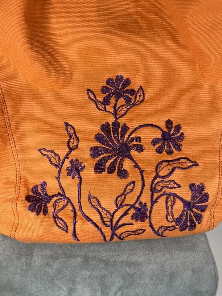 Bolso de hombro grande de lona naranja lavandería china Foto 3 de 4