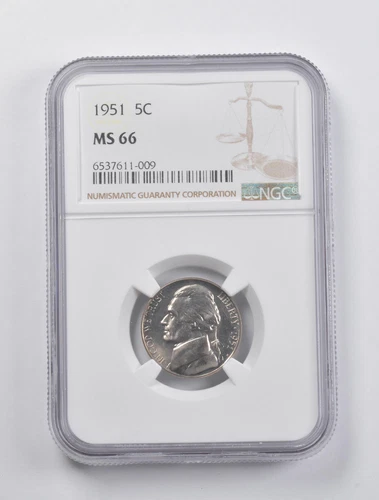 MS66 1951 Jefferson Nickel NGC *3009
