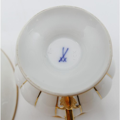 MEISSEN OPULENT GOLDEN BAROQUE GOLD LEAF PORCELAIN FOOTED CUP & SAUCER 2 ITEMS - Picture 5 of 5