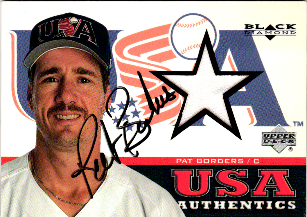 2000 Upper Deck Black Diamond Rookie USA Authentics #153 Pat Borders Signed